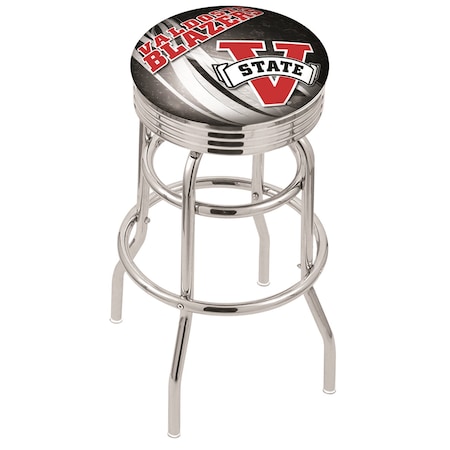 Holland Bar Stool Co 30" Chrome 2-Ring Valdosta State Swivel Bar Stool, Accent Ring L7C3C30ValdSt-D2